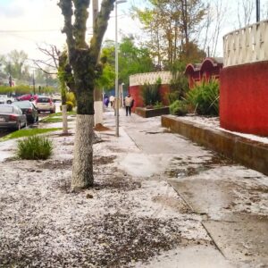 Intensa granizada en Retiro